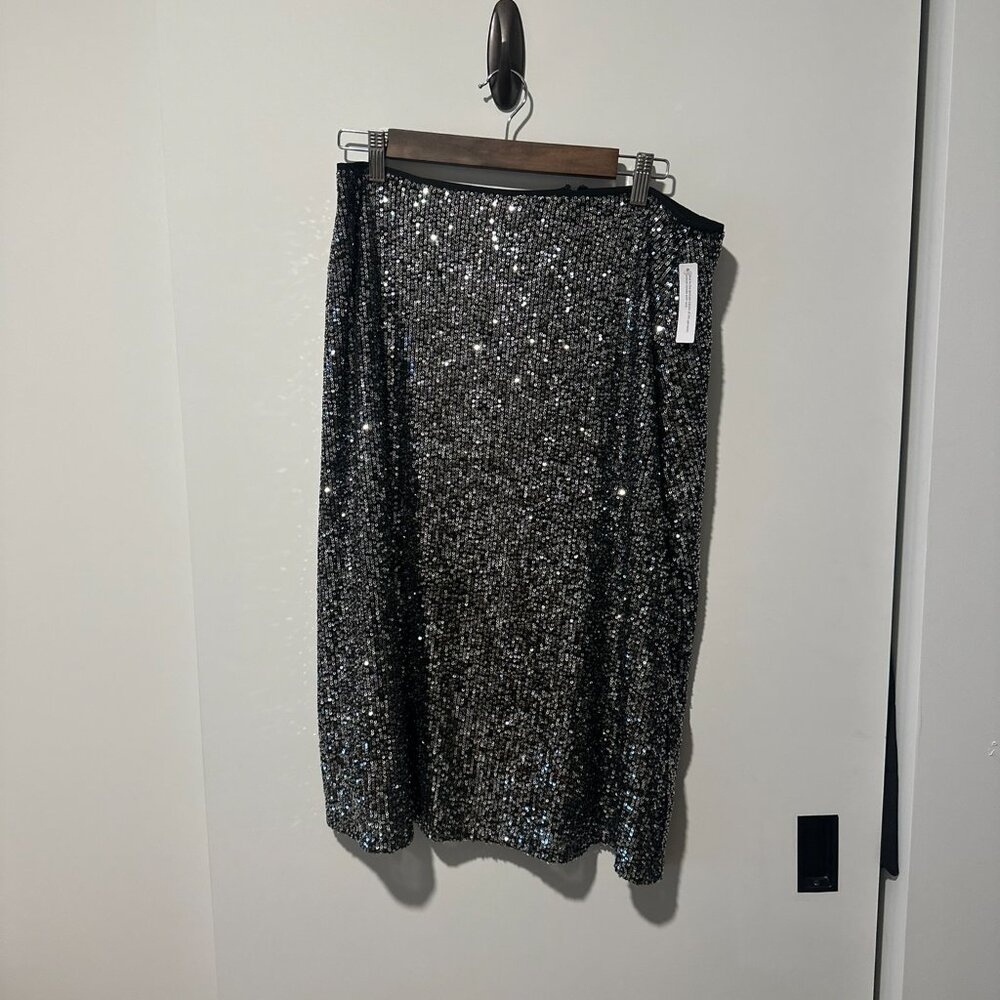 Black-Silver Sequin Skirt